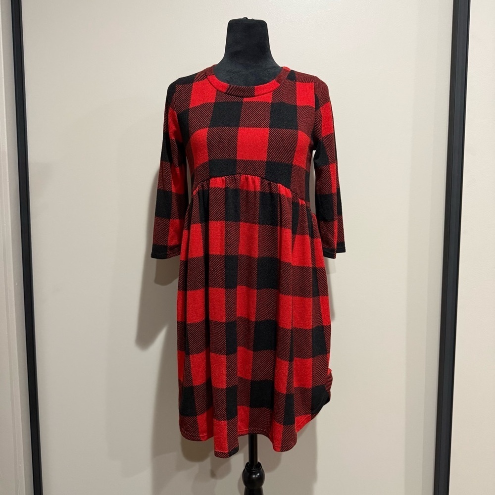 Beeson River Red and Black Plaid Holiday Party Dress